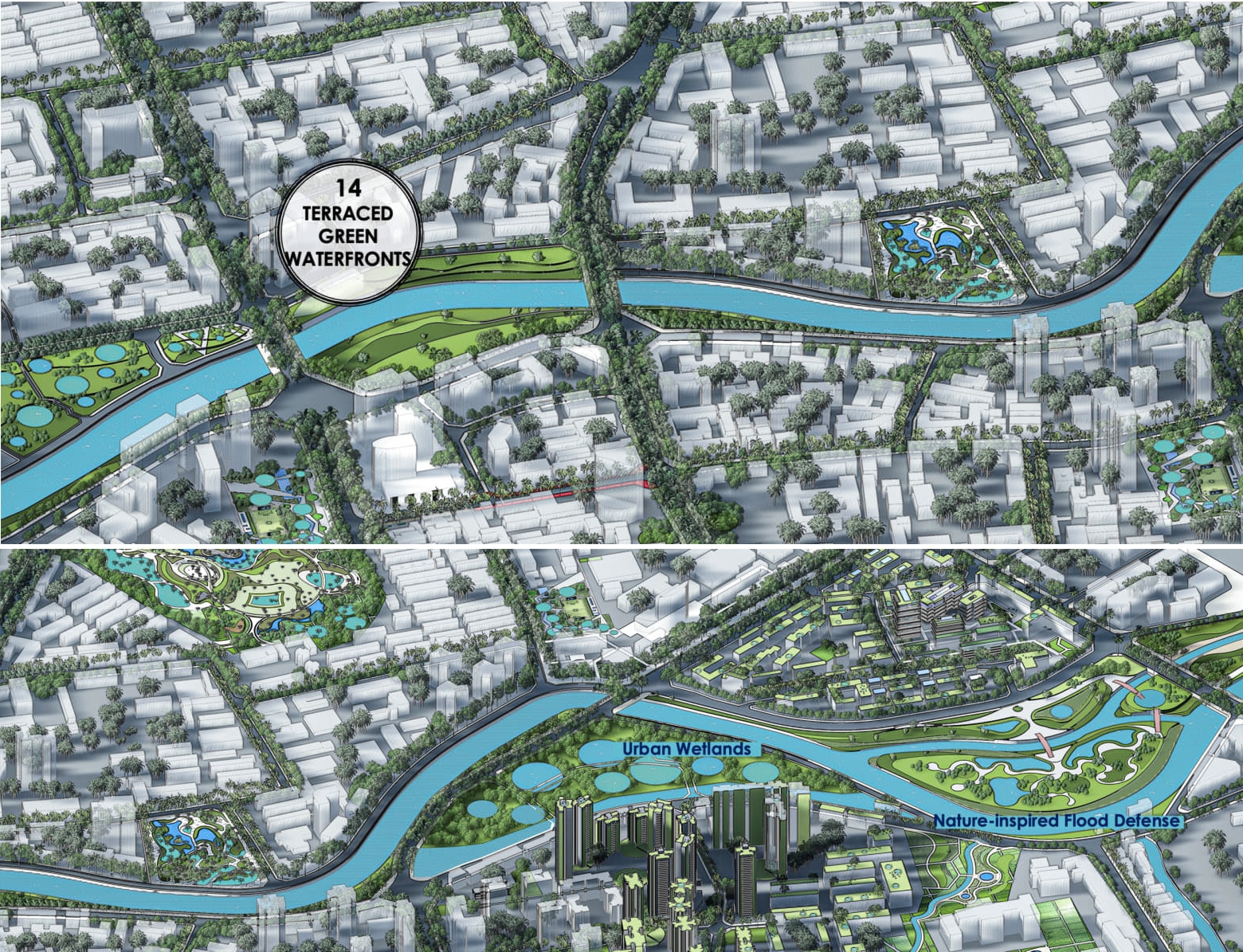 Terraced Green Riverfronts