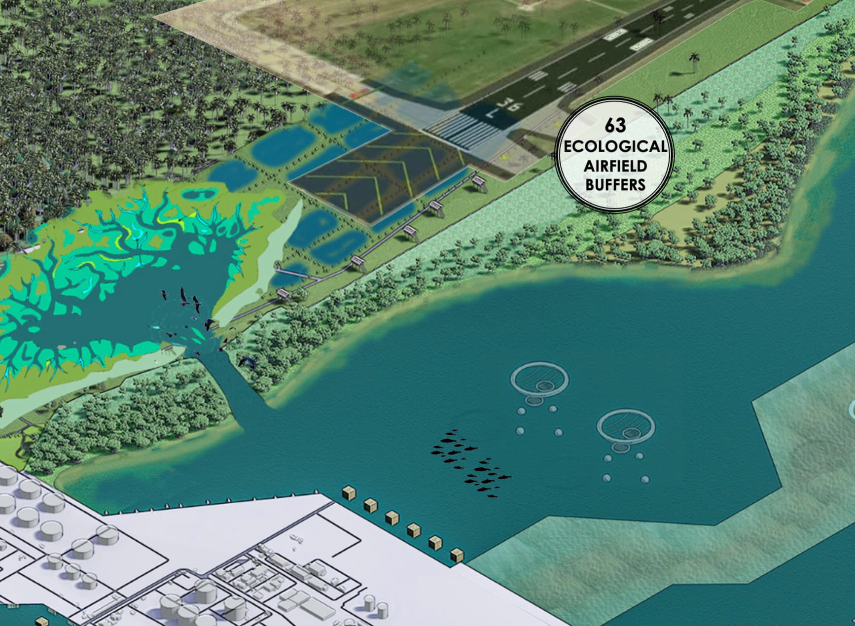 Ecological Airfield Buffer, Habitat Enhancement & Carbon Compensation System